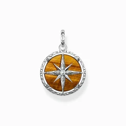 Women THOMAS SABO Pendants|Pendants-Pendant compass tiger‘s eye
