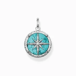Women THOMAS SABO Pendants|Pendants-Pendant compass turquoise