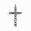 Women THOMAS SABO Pendants|Pendants-Pendant cross black stones silver