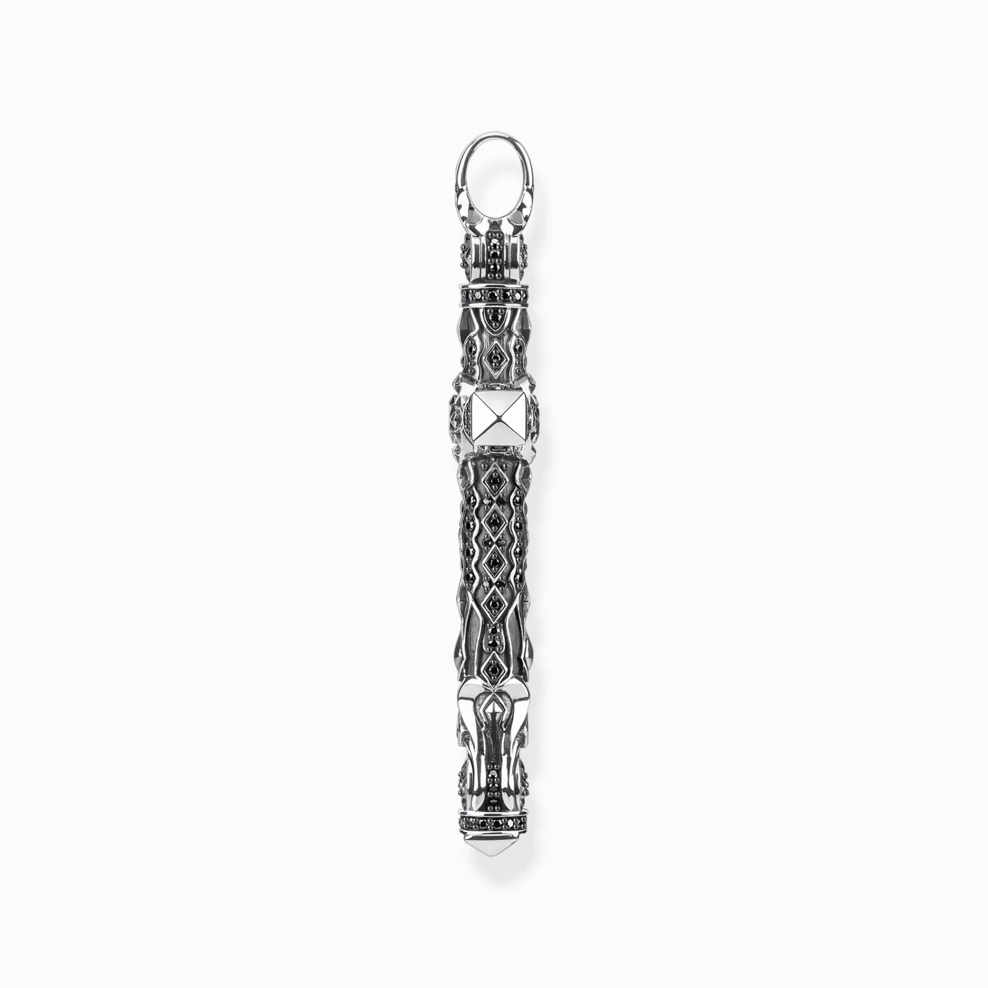 Women THOMAS SABO Pendants|Pendants-Pendant cross black stones silver
