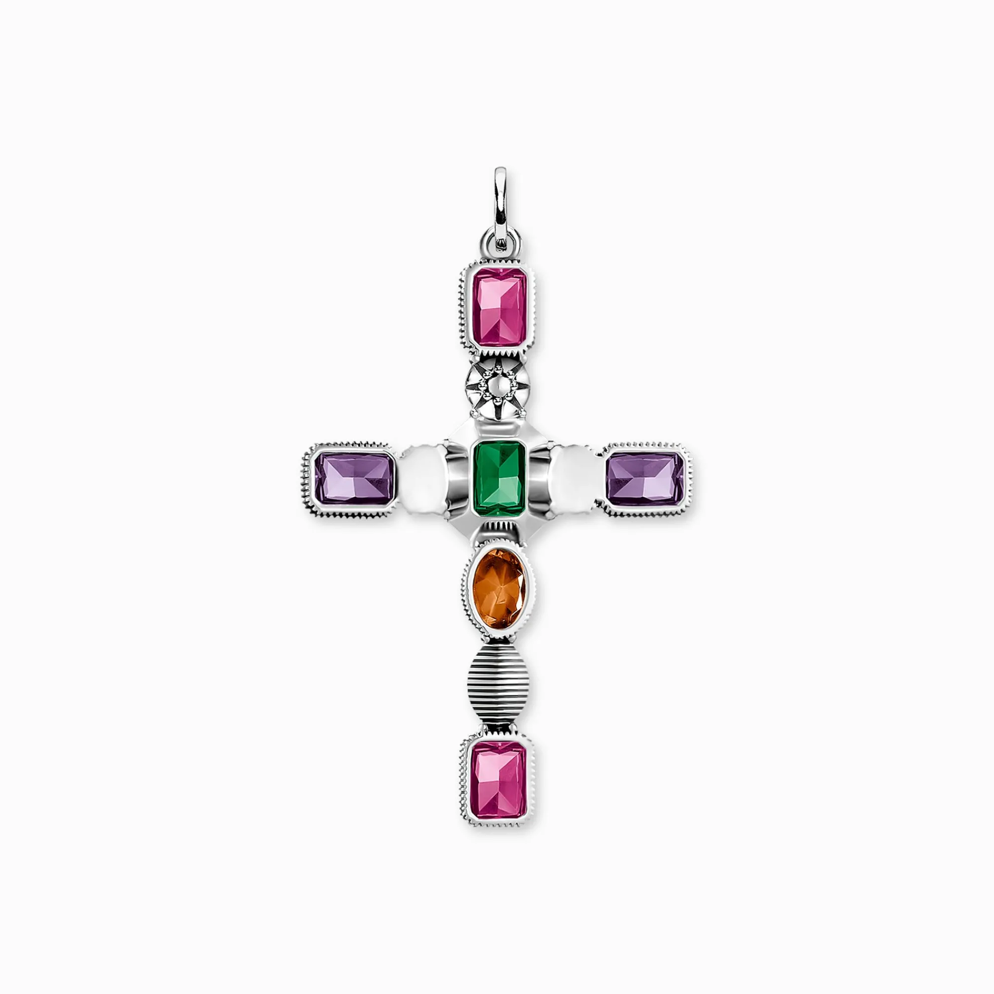 Women THOMAS SABO Necklaces|Pendants-Pendant cross colourful stones
