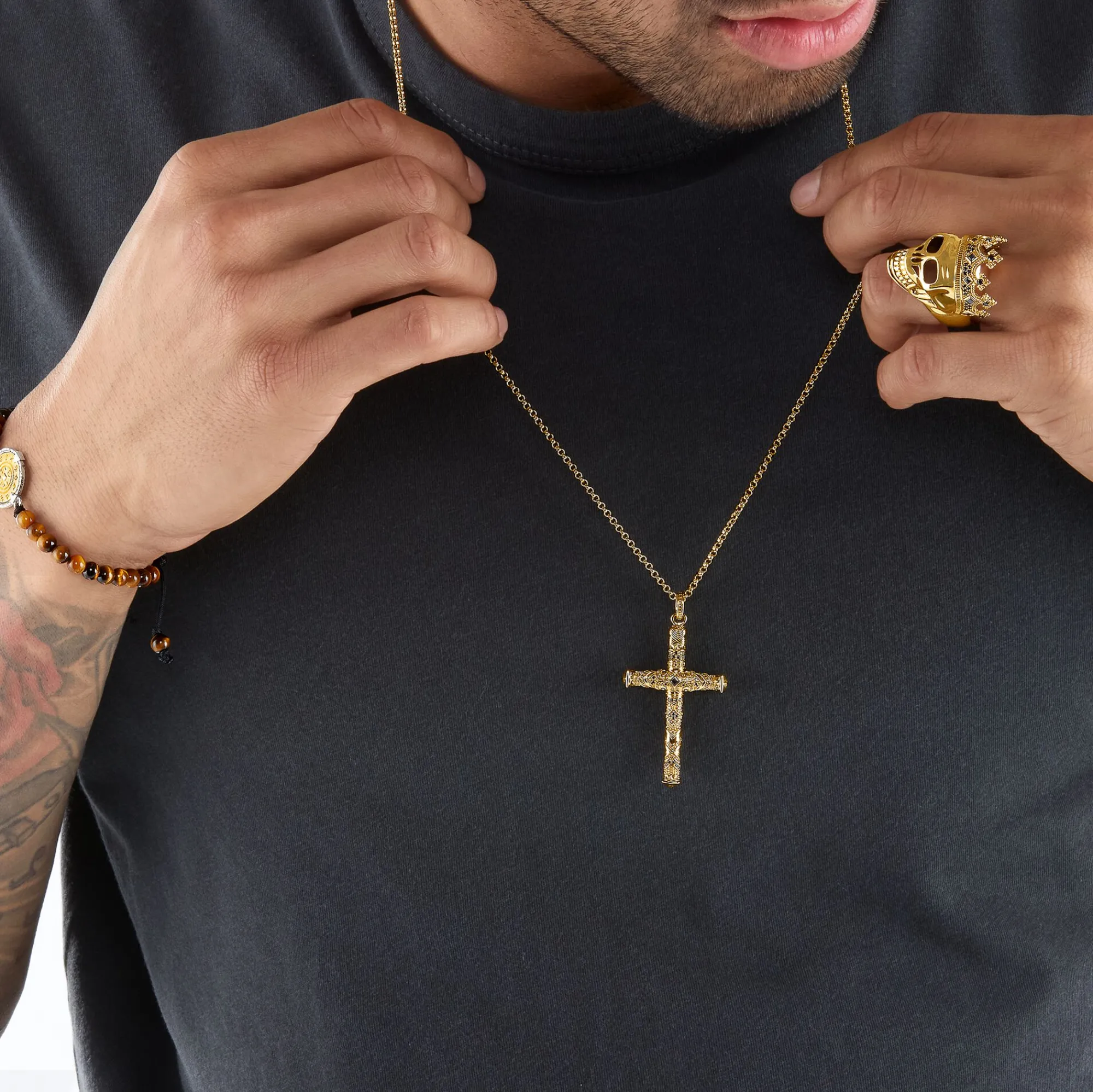Women THOMAS SABO Pendants|Pendants-Pendant cross gold