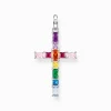 Women THOMAS SABO Necklaces|Pendants-Pendant cross with colourful stones silver