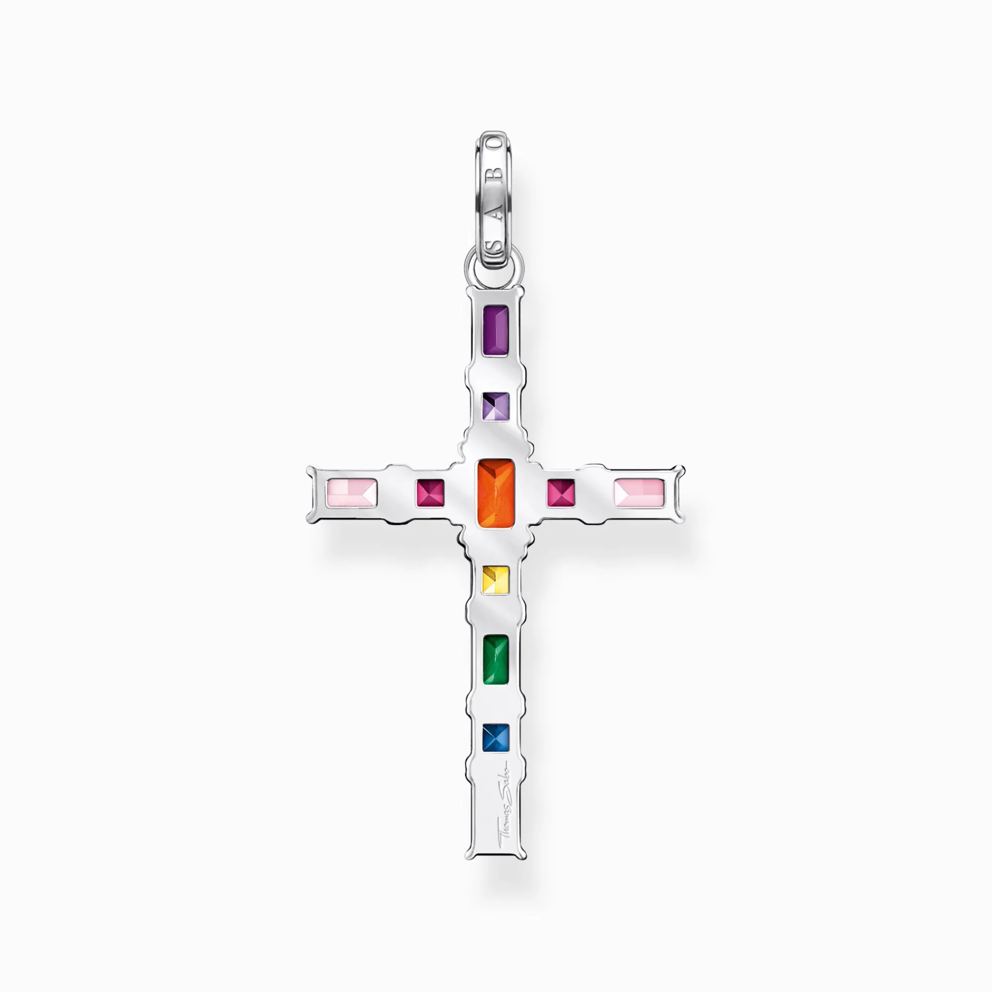 Women THOMAS SABO Necklaces|Pendants-Pendant cross with colourful stones silver