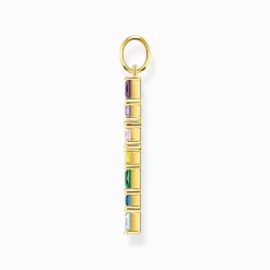Women THOMAS SABO Necklaces|Pendants-Pendant cross with colourful stones gold plated