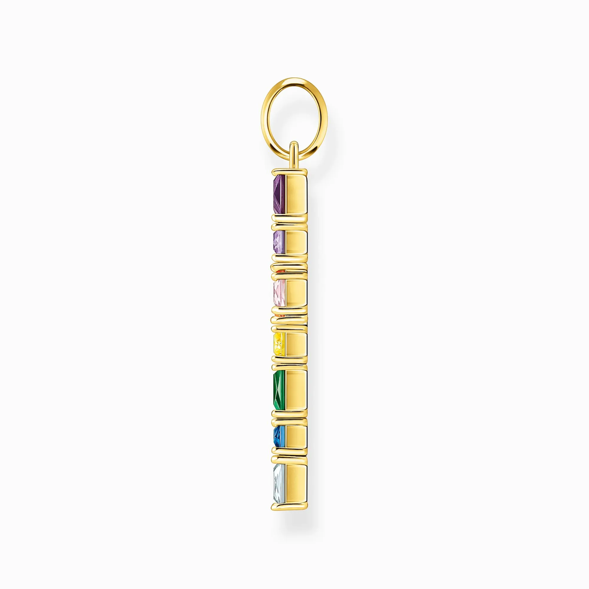 Women THOMAS SABO Necklaces|Pendants-Pendant cross with colourful stones gold plated