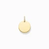 Women THOMAS SABO Pendants|18-Carat Gold-Plating - 925 Silver-Pendant disc small gold