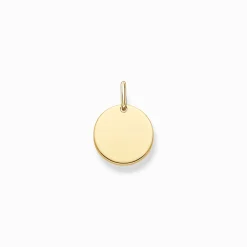Women THOMAS SABO Pendants|18-Carat Gold-Plating - 925 Silver-Pendant disc small gold