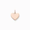 Women THOMAS SABO Pendants|18-Carat Rose Gold Plating - 925 Silver-Pendant heart small rose gold