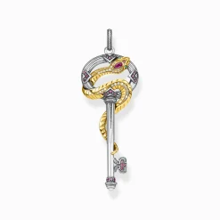 Women THOMAS SABO Pendants-Pendant key with snake gold