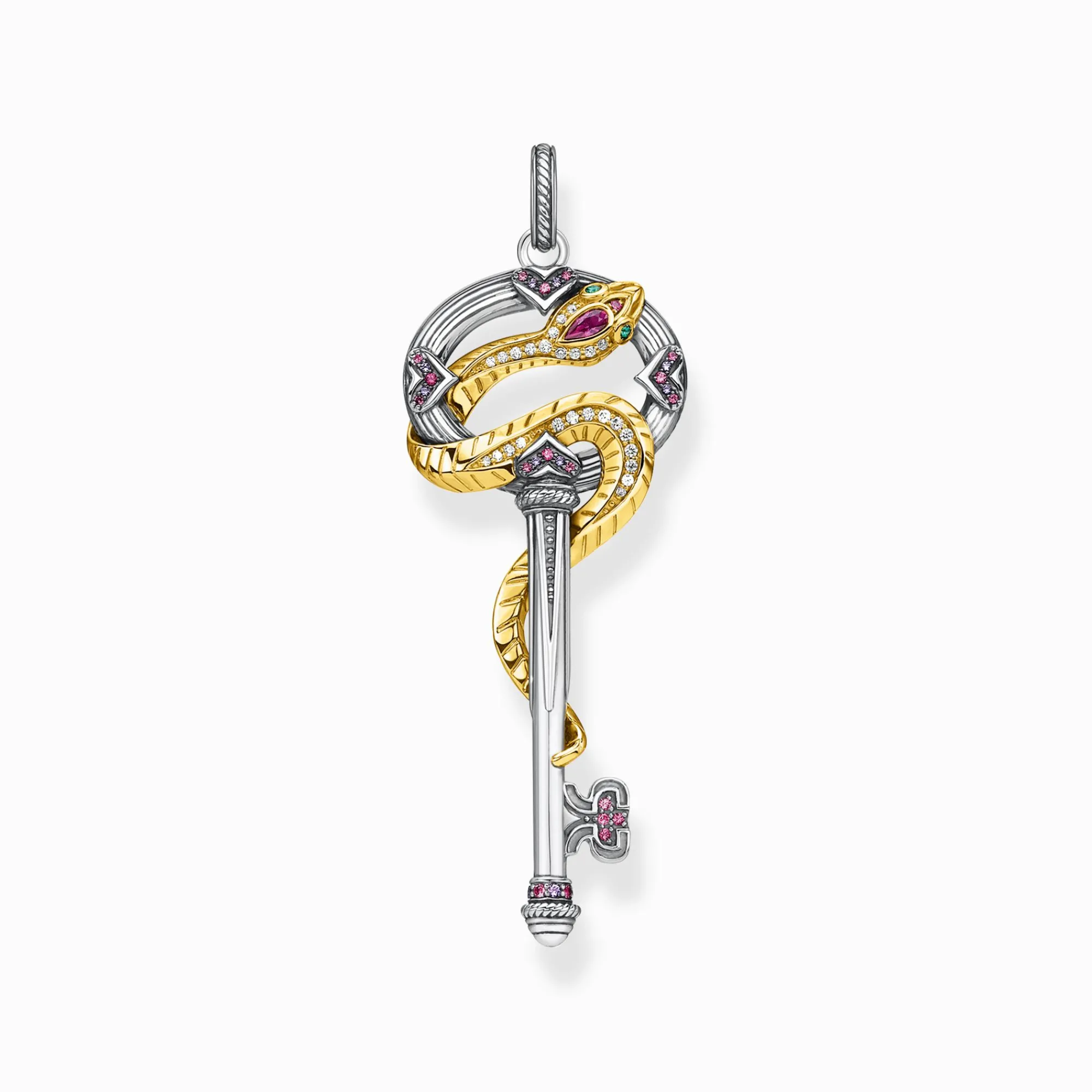 Women THOMAS SABO Pendants-Pendant key with snake gold