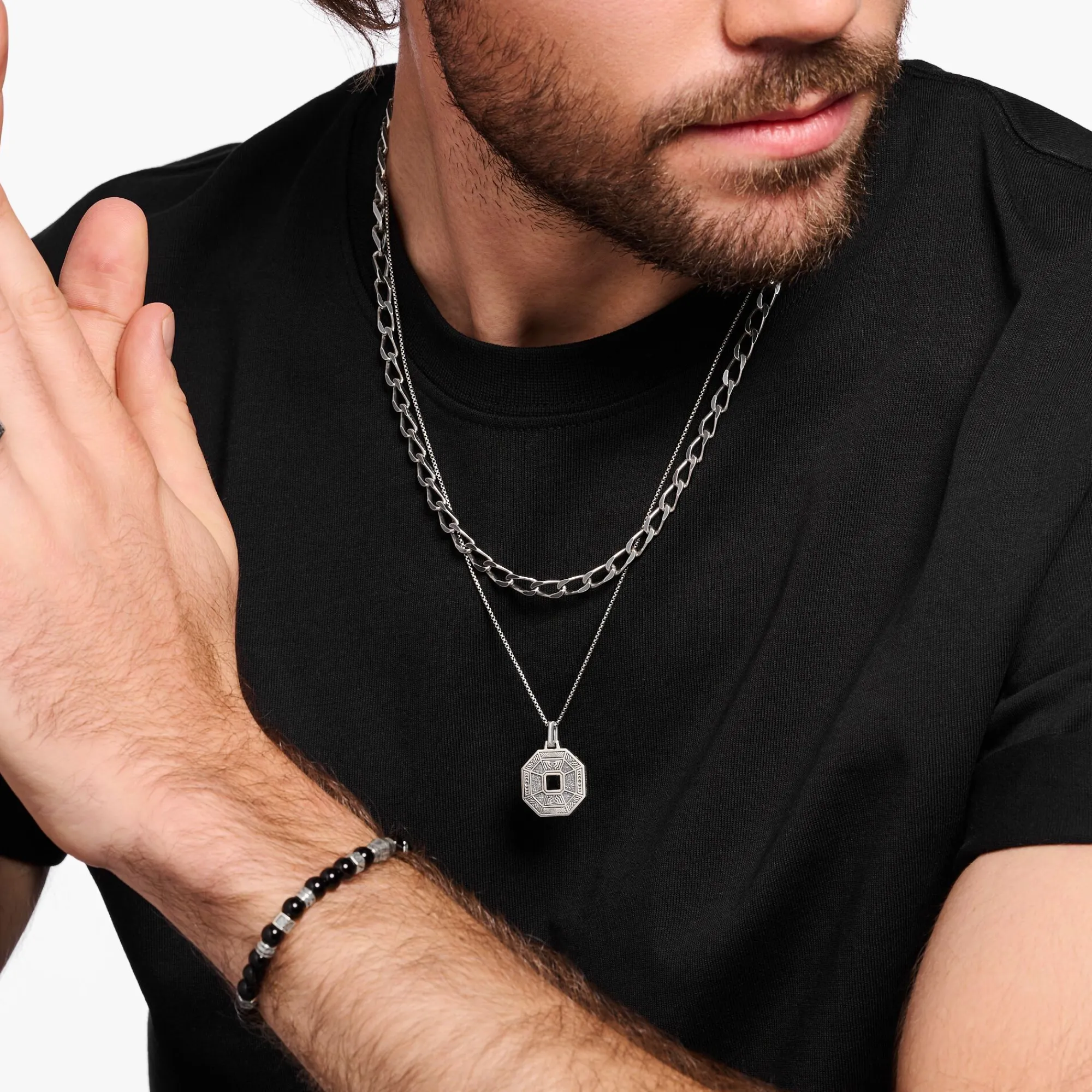 Women THOMAS SABO Pendants|Pendants-Pendant lucky charm with black onyx silver