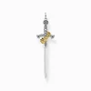 Women THOMAS SABO Pendants|18-Carat Gold-Plating - 925 Silver-Pendant sword with crown
