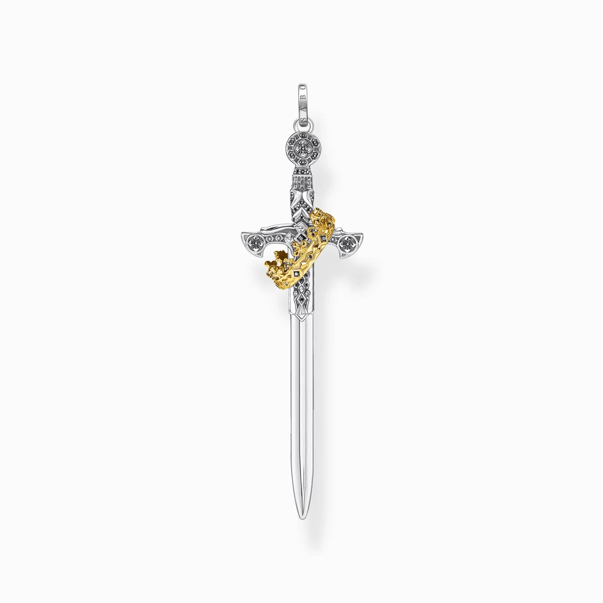 Women THOMAS SABO Pendants|18-Carat Gold-Plating - 925 Silver-Pendant sword with crown