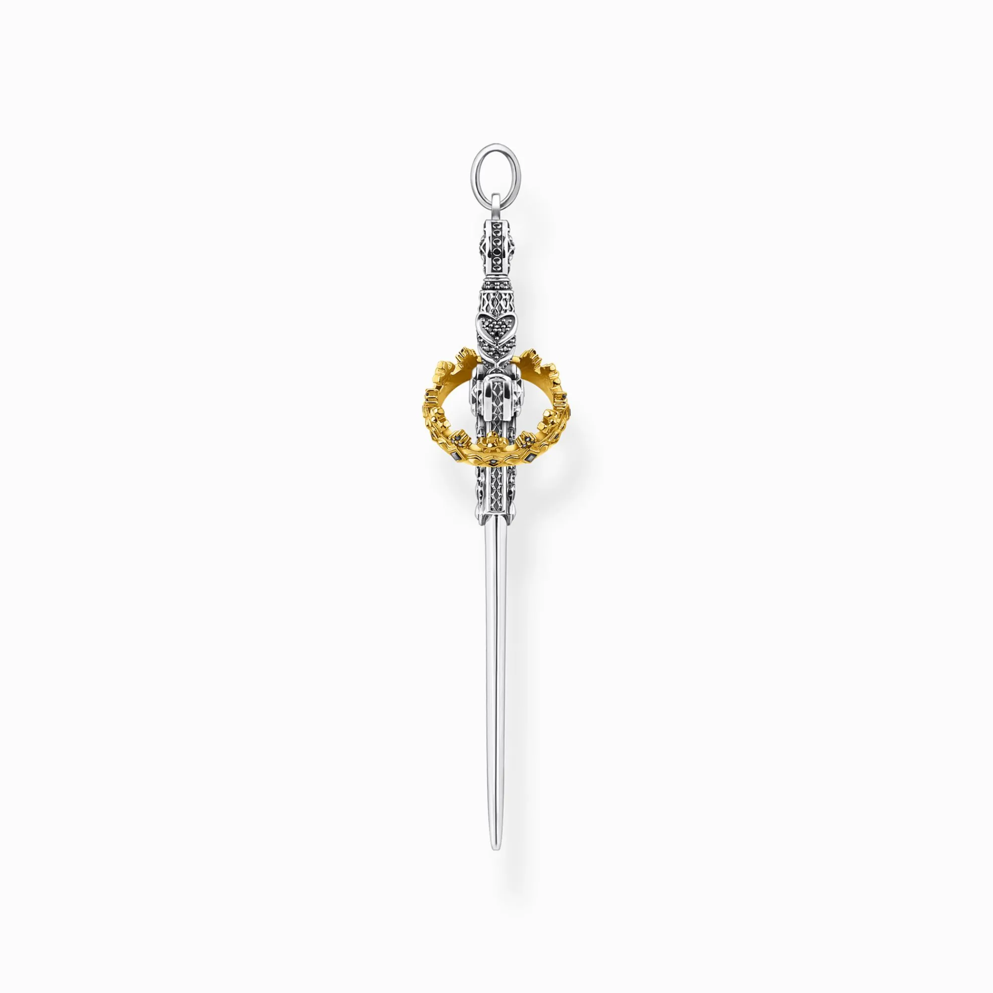 Women THOMAS SABO Pendants|18-Carat Gold-Plating - 925 Silver-Pendant sword with crown