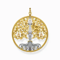 Women THOMAS SABO Pendants|18-Carat Gold-Plating - 925 Silver-Pendant Tree of Love gold raven