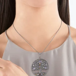 Women THOMAS SABO Pendants-Pendant Tree of Love silver colourful stones