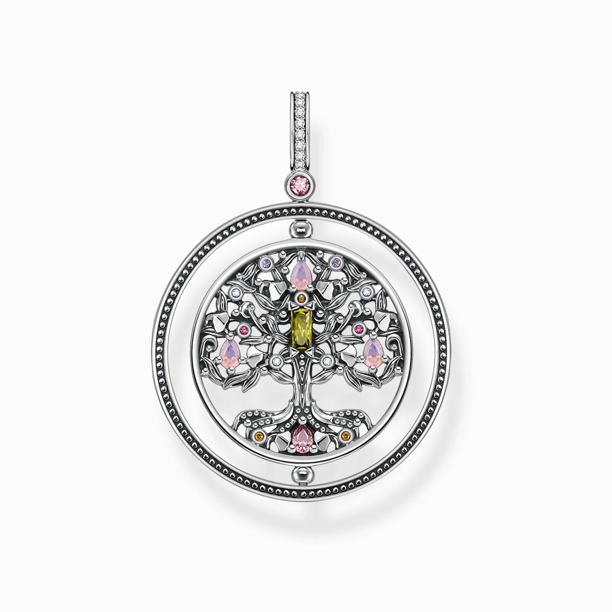 Women THOMAS SABO Pendants-Pendant Tree of Love silver colourful stones