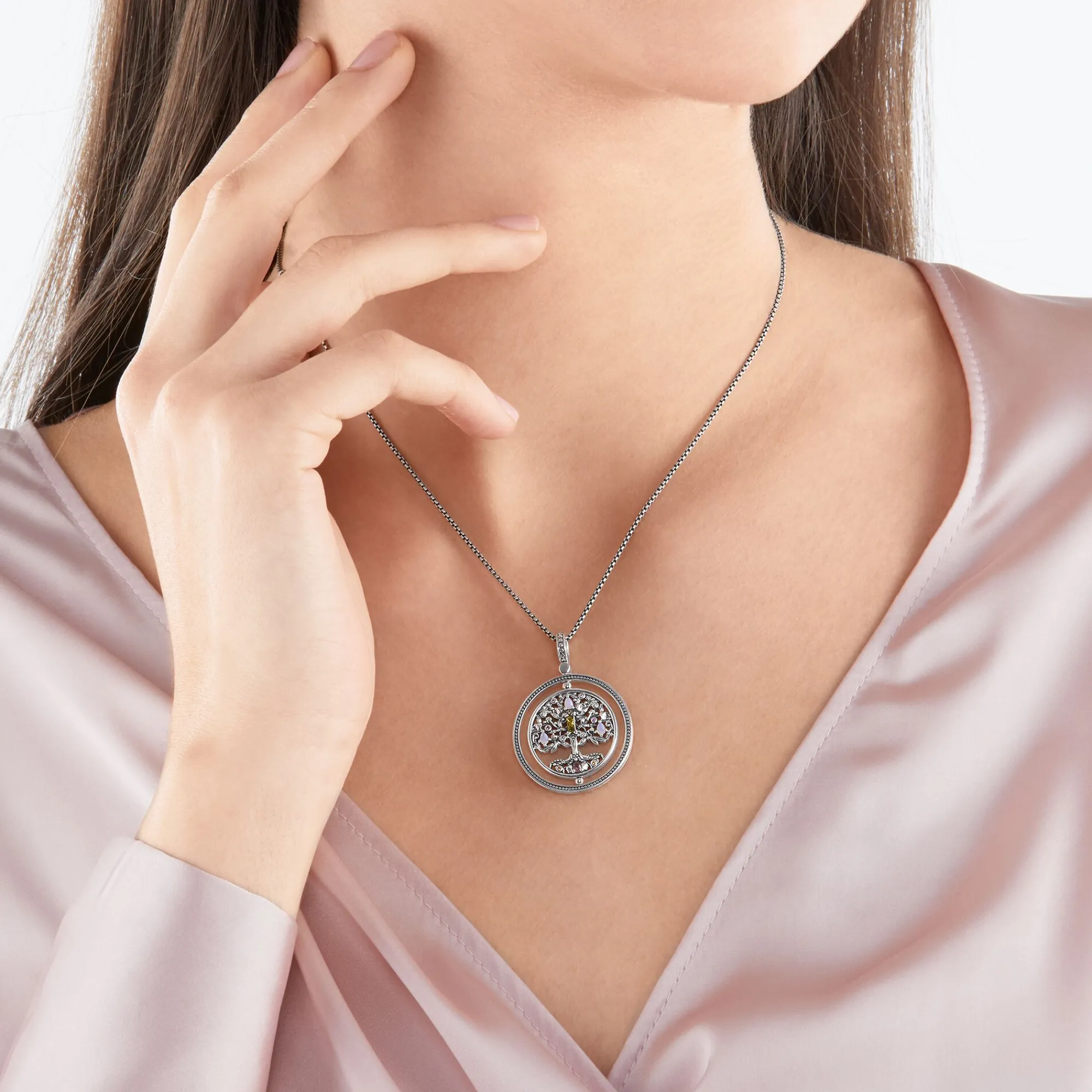 Women THOMAS SABO Pendants-Pendant Tree of Love silver colourful stones