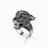 Women THOMAS SABO Rings|Rings-Ring Black Cat