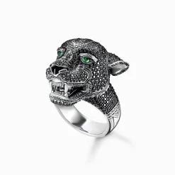 Women THOMAS SABO Rings|Rings-Ring Black Cat