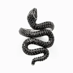 Women THOMAS SABO Rings-Ring black snake pavé