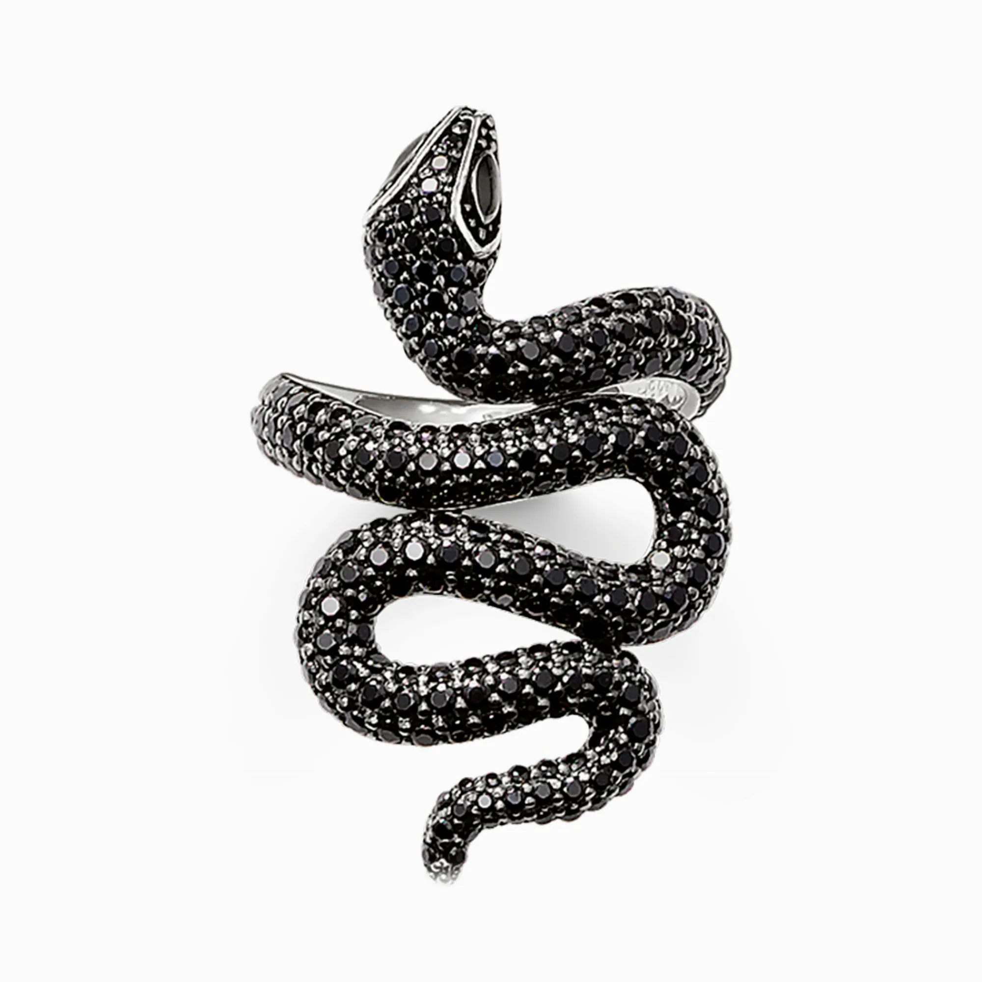 Women THOMAS SABO Rings-Ring black snake pavé