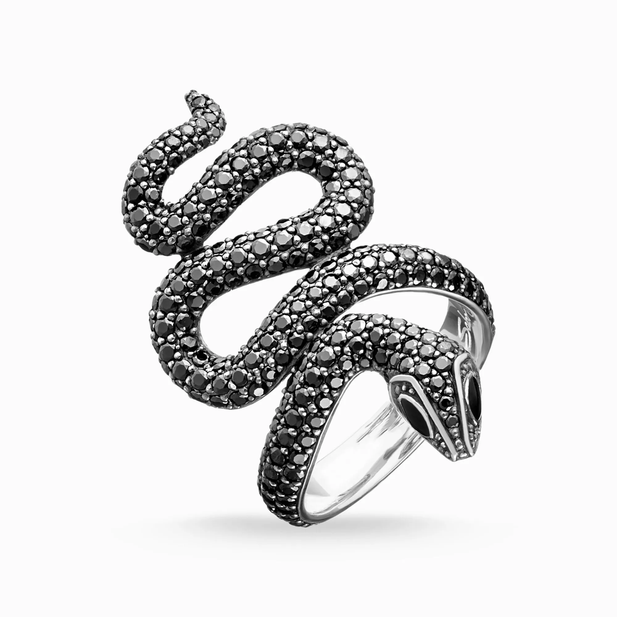Women THOMAS SABO Rings-Ring black snake pavé