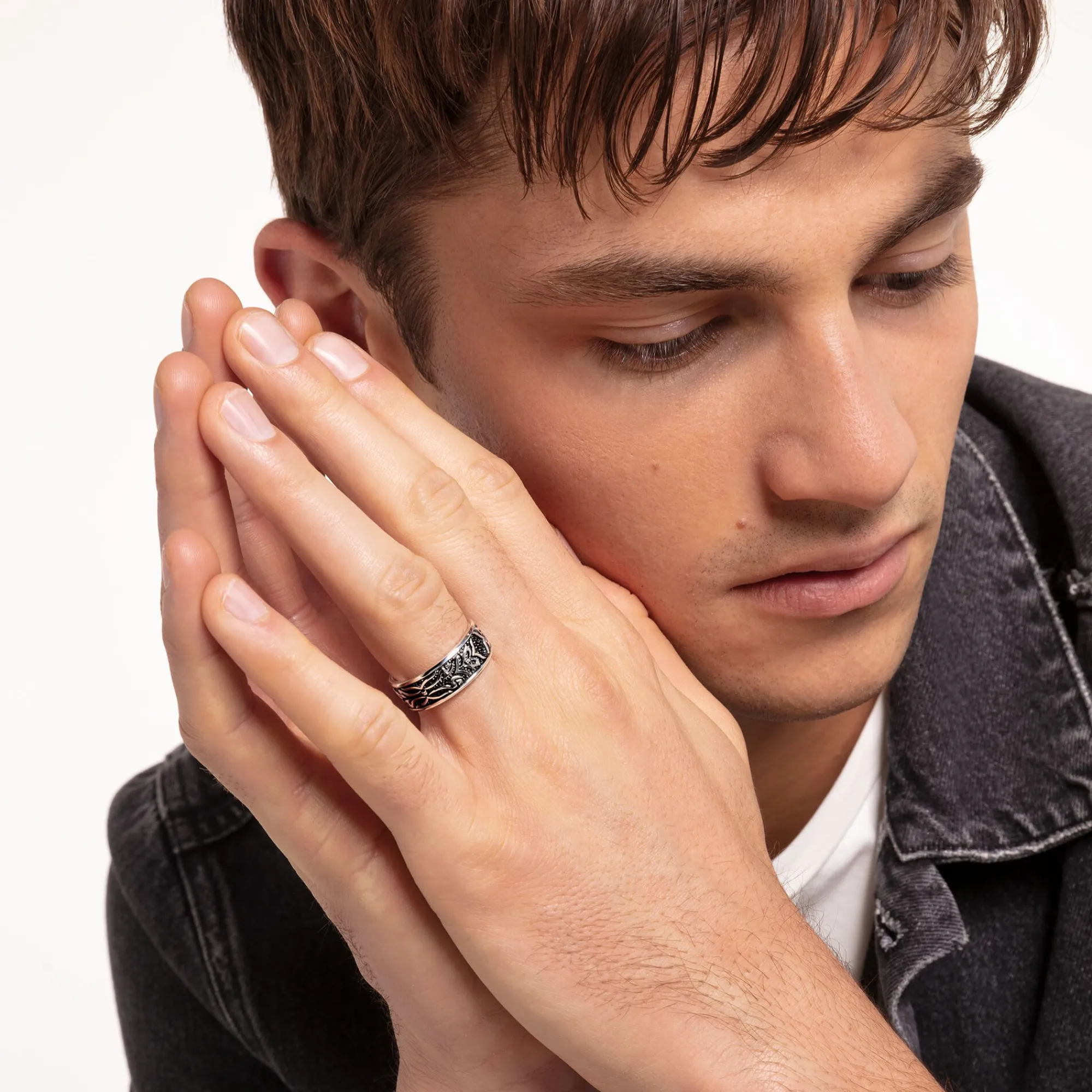 Women THOMAS SABO Rings|Rings-Ring black tiger pattern