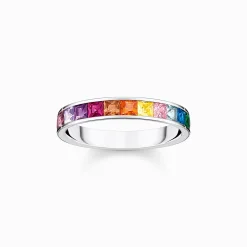 Women THOMAS SABO Rings|925 Silver-Ring colourful stones silver
