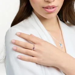 Women THOMAS SABO Rings|925 Silver-Ring colourful stones silver