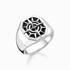 Women THOMAS SABO Rings|Rings-Ring compass black
