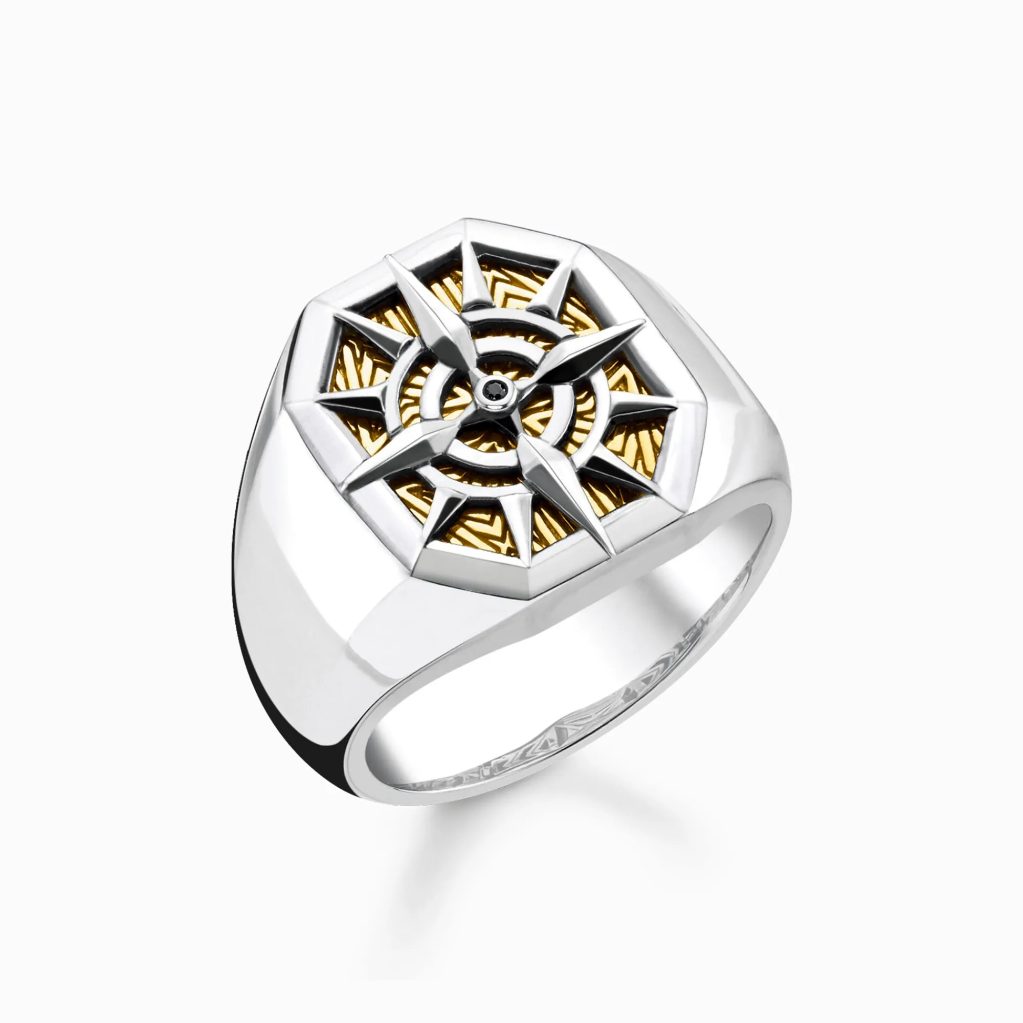 Women THOMAS SABO Rings|18-Carat Gold-Plating - 925 Silver-Ring compass gold