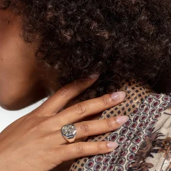 Women THOMAS SABO Rings|18-Carat Gold-Plating - 925 Silver-Ring compass gold