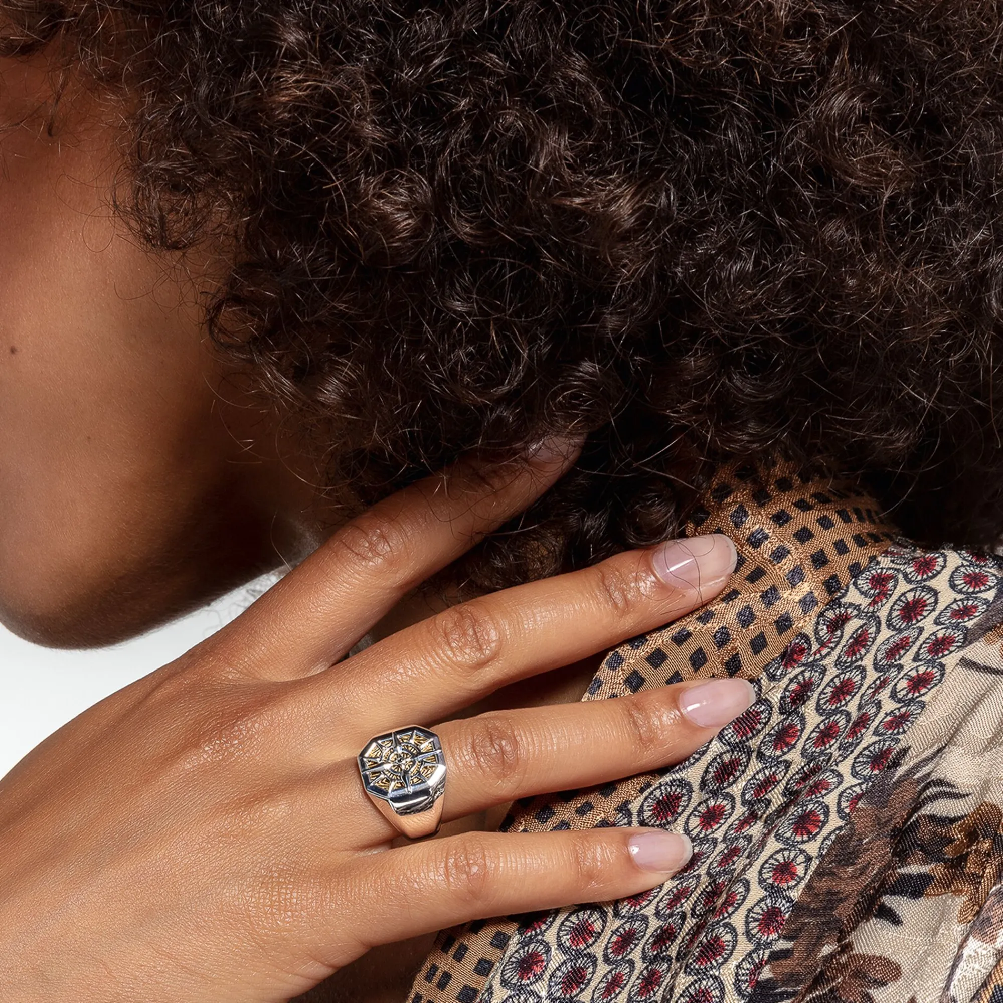 Women THOMAS SABO Rings|18-Carat Gold-Plating - 925 Silver-Ring compass gold