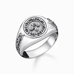 Women THOMAS SABO Rings|Rings-Ring cross black stones