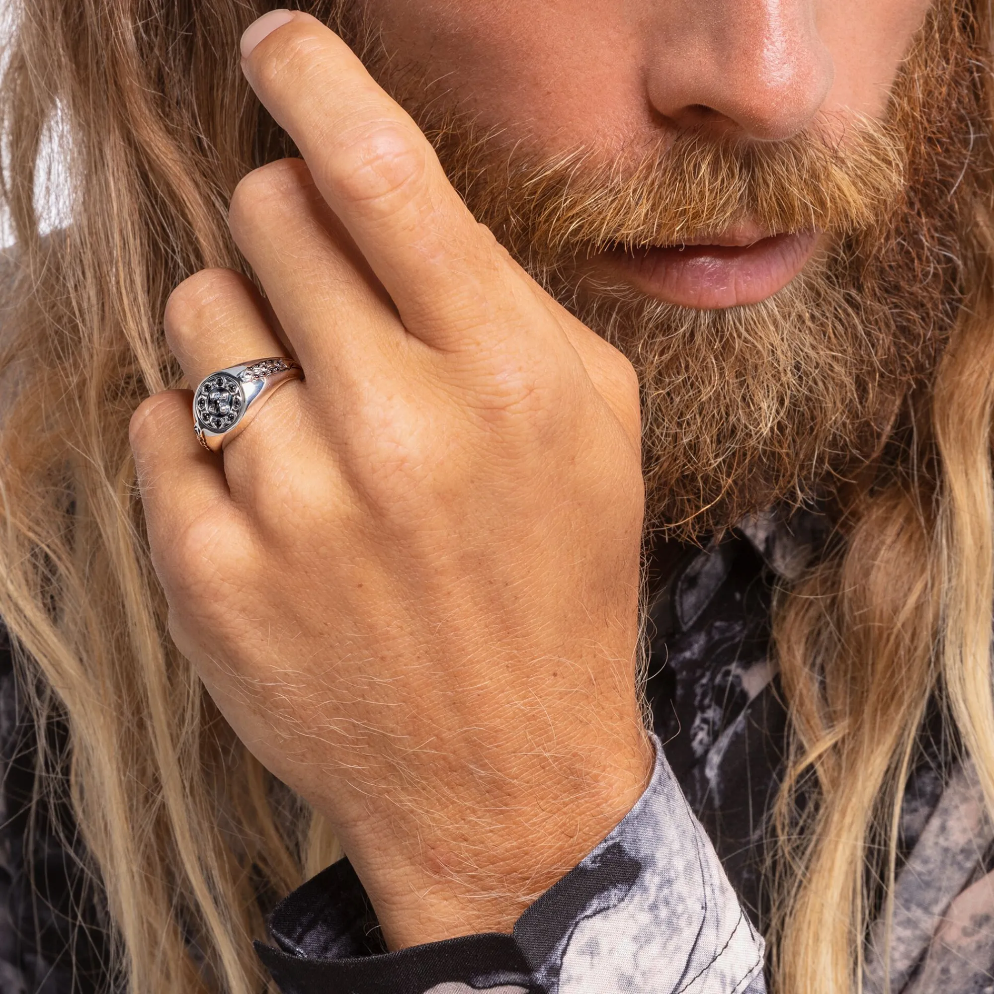Women THOMAS SABO Rings|Rings-Ring cross black stones
