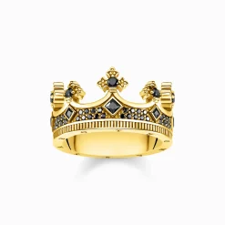 Women THOMAS SABO Rings|18-Carat Gold-Plating - 925 Silver-Ring crown gold