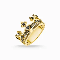 Women THOMAS SABO Rings|18-Carat Gold-Plating - 925 Silver-Ring crown gold