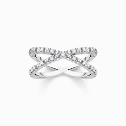 Women THOMAS SABO Rings-Ring dots with white stones silver
