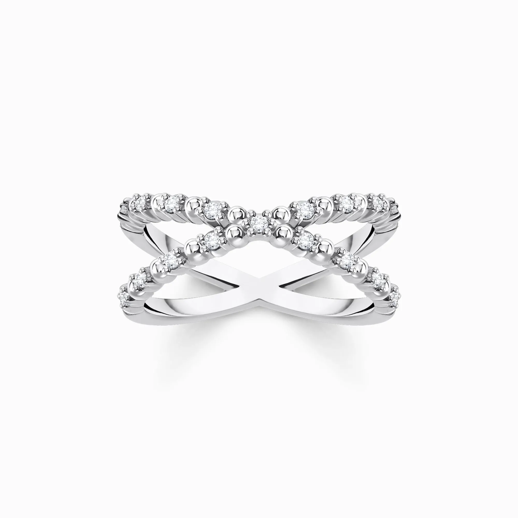 Women THOMAS SABO Rings-Ring dots with white stones silver