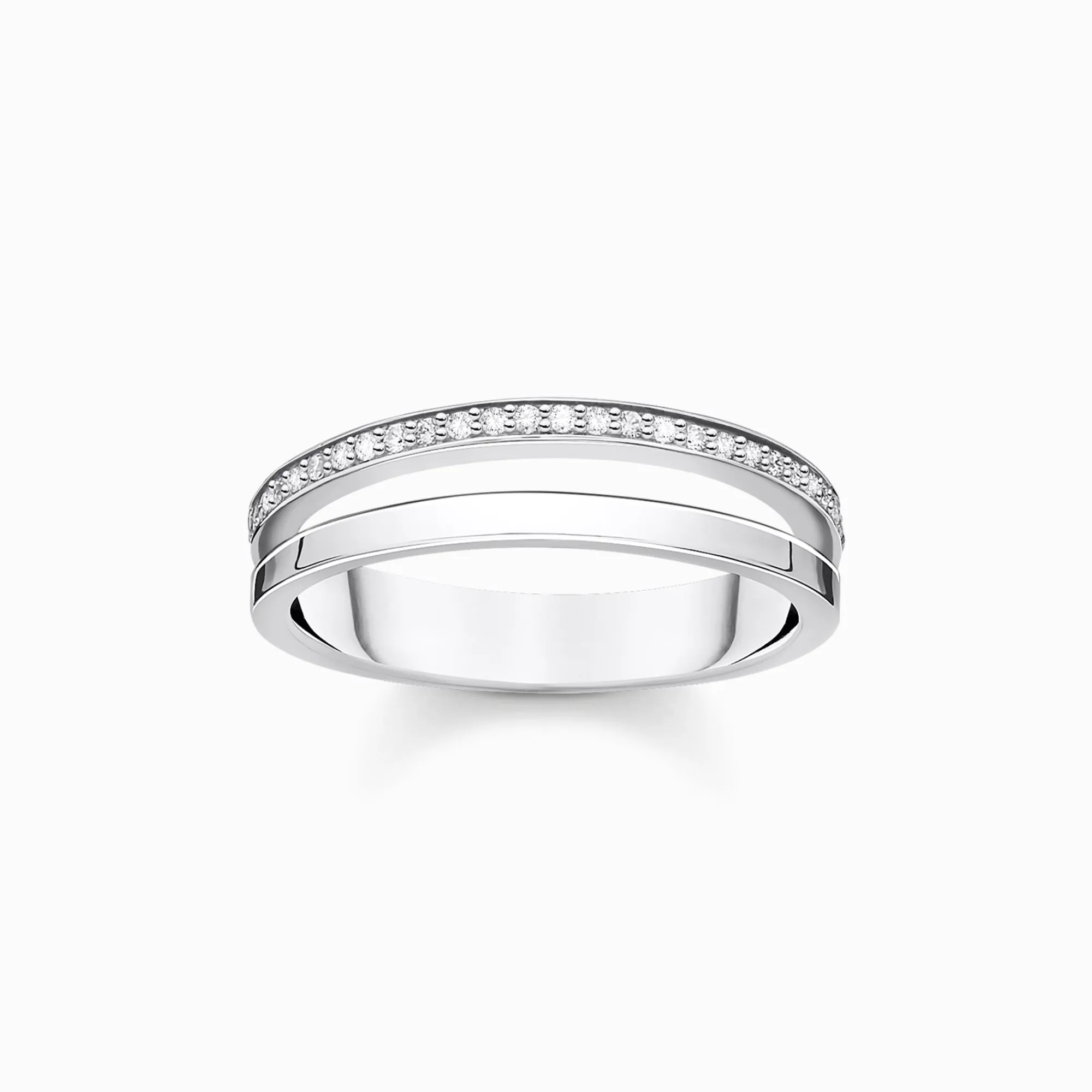 Women THOMAS SABO Rings-Ring double white stones silver