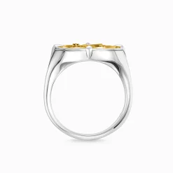 Women THOMAS SABO Rings|18-Carat Gold-Plating - 925 Silver-Ring faith, love, hope