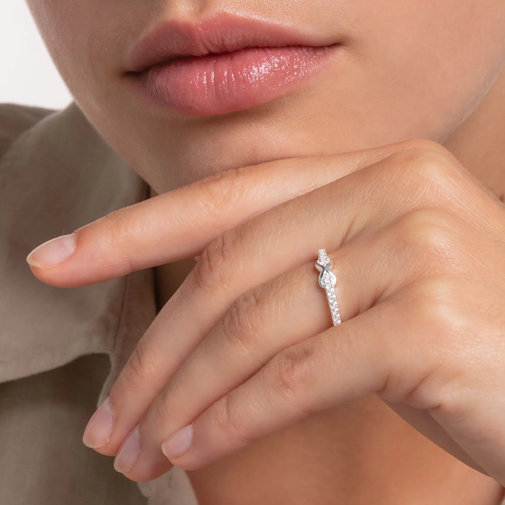 Women THOMAS SABO Rings|925 Silver-Ring infinity with white stones silver