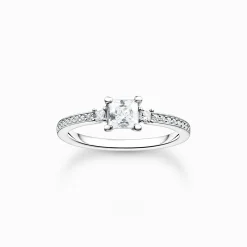 Women THOMAS SABO Rings-Ring pavé white stone silver