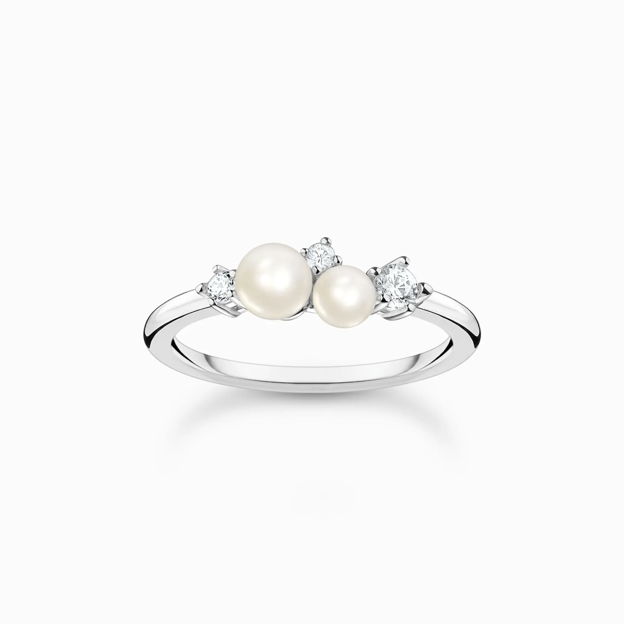 Women THOMAS SABO Rings|925 Silver-Ring pearls with white stones silver