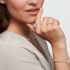 Women THOMAS SABO Rings|925 Silver-Ring pearls with white stones silver