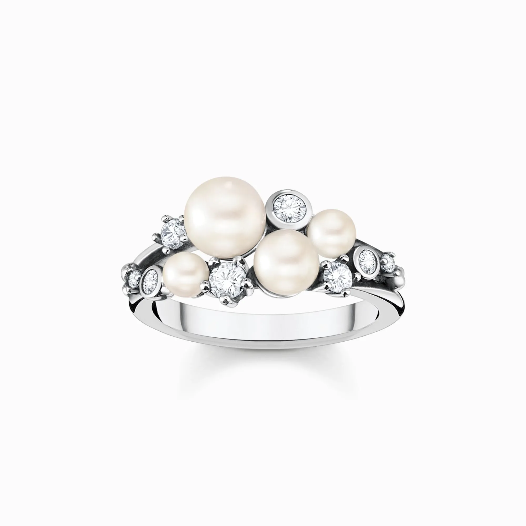 Women THOMAS SABO Rings-Ring pearls with white stones silver