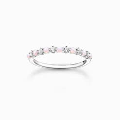 Women THOMAS SABO Rings-Ring pink and white stones