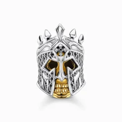 Women THOMAS SABO Rings|18-Carat Gold-Plating - 925 Silver-Ring skull knight
